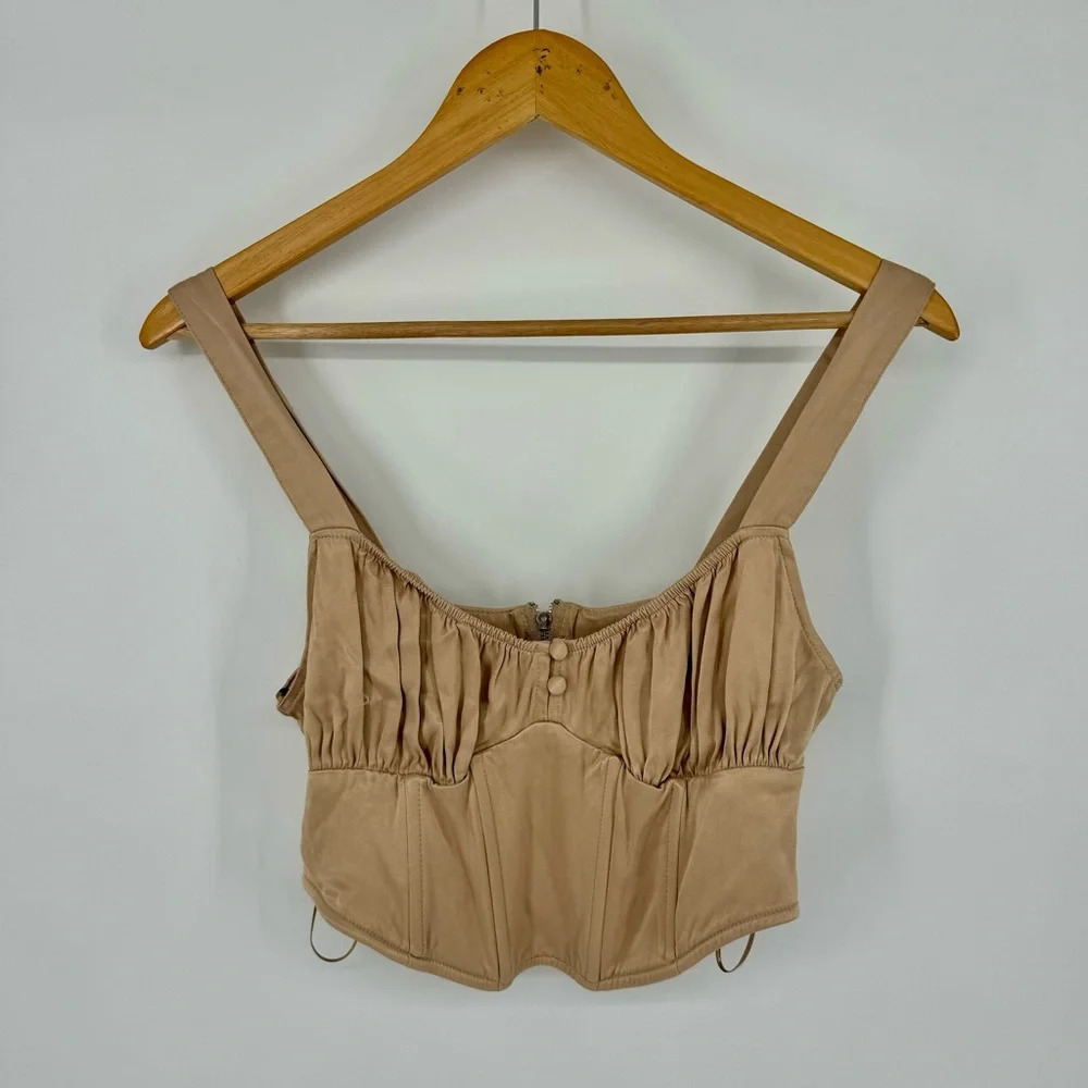 Zara Tan Camel Milkmaid Bustier Top